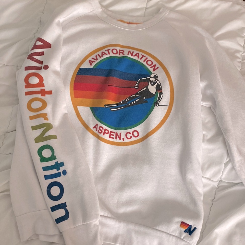 Aviator nation white aspen sweatshirt
